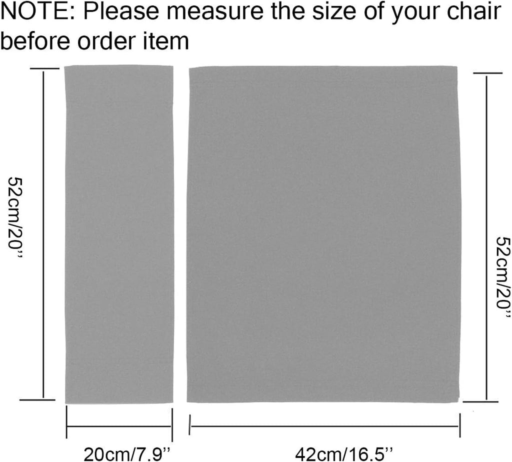 STAY GENT 2 Set Replacement Cover Canvas for Directors Chair, 20cm X 52cm + 52cm X 41cm, Grey