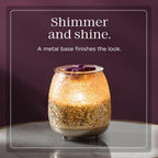 Scentsy Glisten Nickel-Plated Glass Wax Warmer, Glam Decor