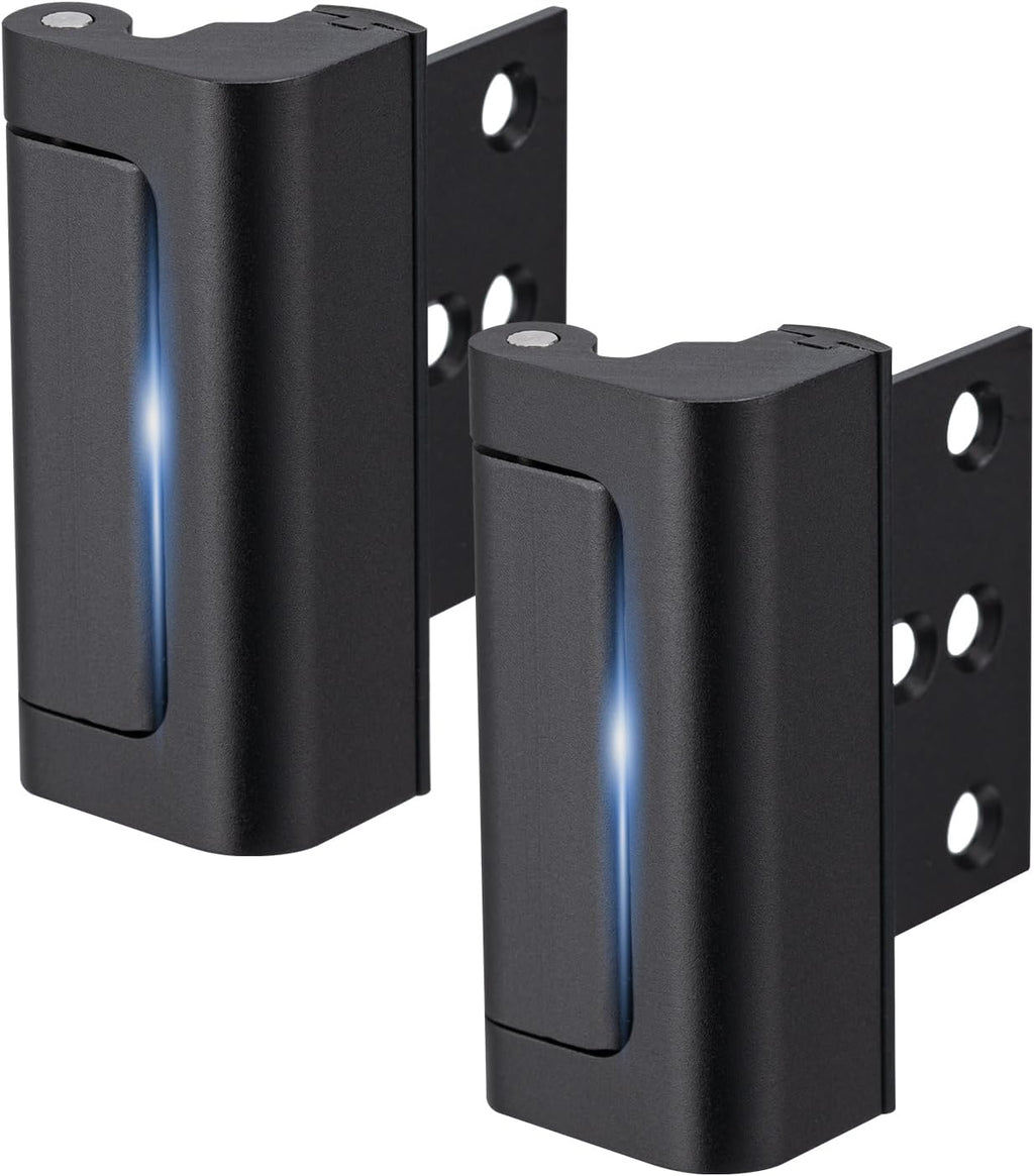 2 Pack Home Security Door Lock,with 3" Stop Withstand 800 lbs (White)