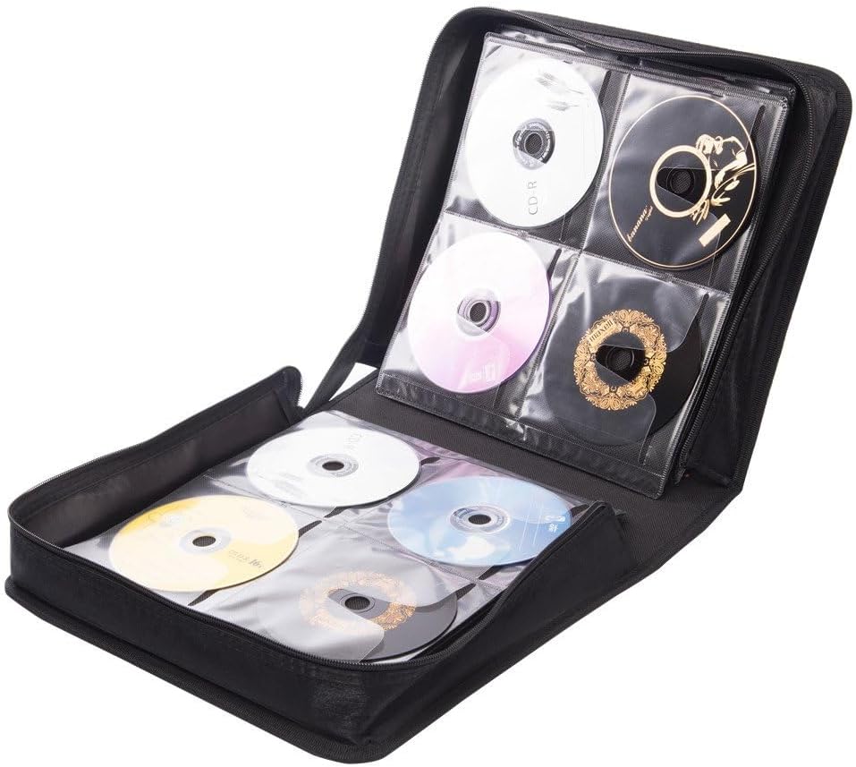 256 Capacity CD/DVD case Wallet, Storage,Holder,Booklet （Black）