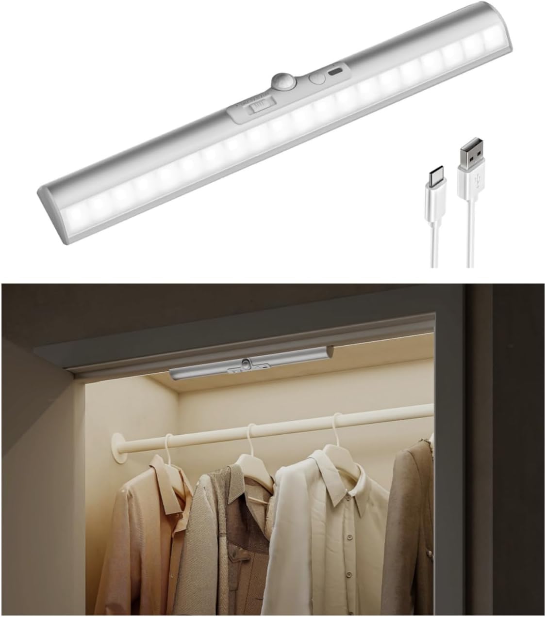 EZVALO 17-Inch Closet Lights, Motion Sensor Lights Indoor