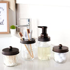 Amolliar Mason Jar Bathroom Accessories Set, 4Pcs Glass Rustic Bathroom Set
