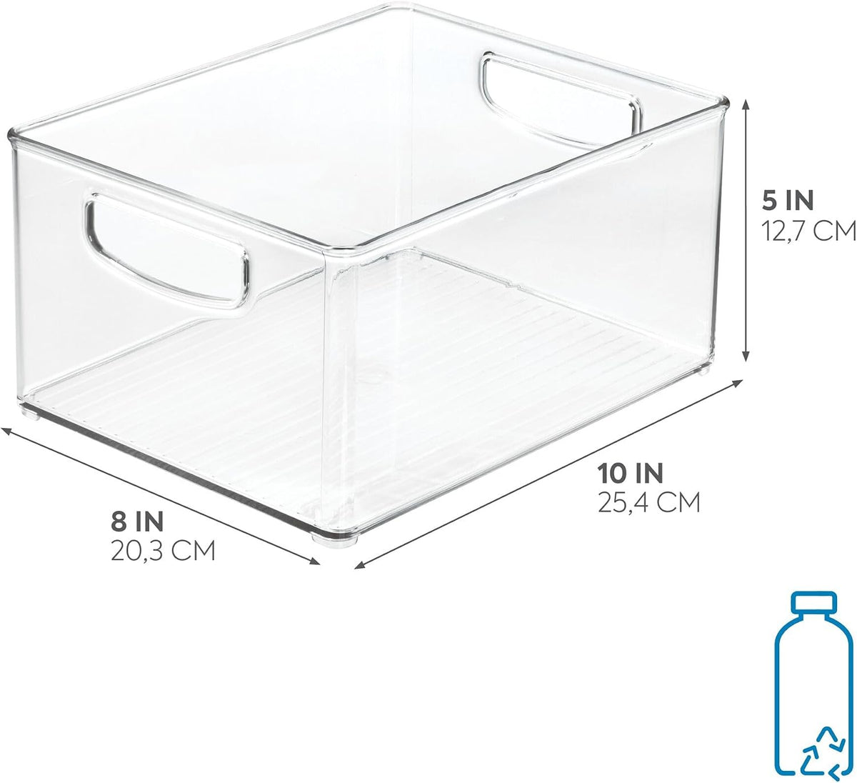 iDesign Stackable Storage Bin with Handles, Clear