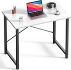 DUMOS 32 Inch Small Computer Desk, Home Office Desks for Bedroom, White