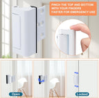 2 Pack Home Security Door Lock,with 3" Stop Withstand 800 lbs (White)