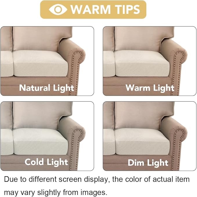 H.VERSAILTEX Super Stretch Individual Seat Cushion Covers Sofa Covers Couch - Image 7