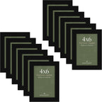Americanflat 6x6 Picture Frame with Polished Plexiglass - Set of 12 - Signature Collection - Picture Frames with Engineered Wood - Square Frame for Tabletop and Wall Display - Black