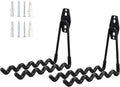 2 PCS Garage Storage Utility Hooks, Heavy Duty Metal Wall Mount Hooks, Wave Hook Garage Garden Tool Organizer, Fit for Cord, Badminton Rackets, Hoses, Bikes, Tools (Black)