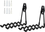 2 PCS Garage Storage Utility Hooks, Heavy Duty Metal Wall Mount Hooks, Wave Hook Garage Garden Tool Organizer, Fit for Cord, Badminton Rackets, Hoses, Bikes, Tools (Black)