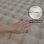 Creamy White Rabbit Plush Rug 5'x8', Fluffy Faux Fur Shaggy Area Rug - Image 8