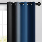 Yakamok Blackout Ombre Dark Blue and Black Curtains - Image 2