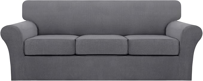 Turquoize 4 Piece Sofa Covers for 3 Cushion Couch Sofa Slipcover Soft Couch by Turquoize