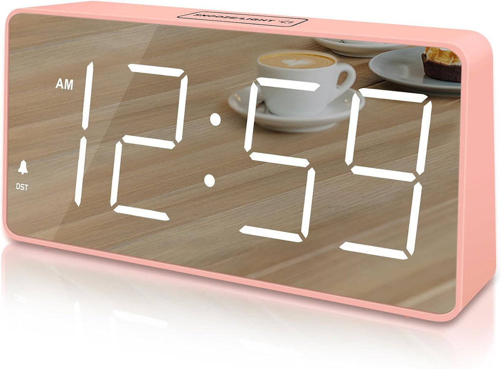 Peakeep Digital Alarm Clock for Bedroom Bedside, Large Display 5 Dimmers