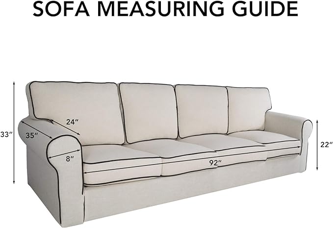 PureFit Super Stretch 4 Seater Sofa Slipcover – Spandex Non Slip Soft Couch - Image 7