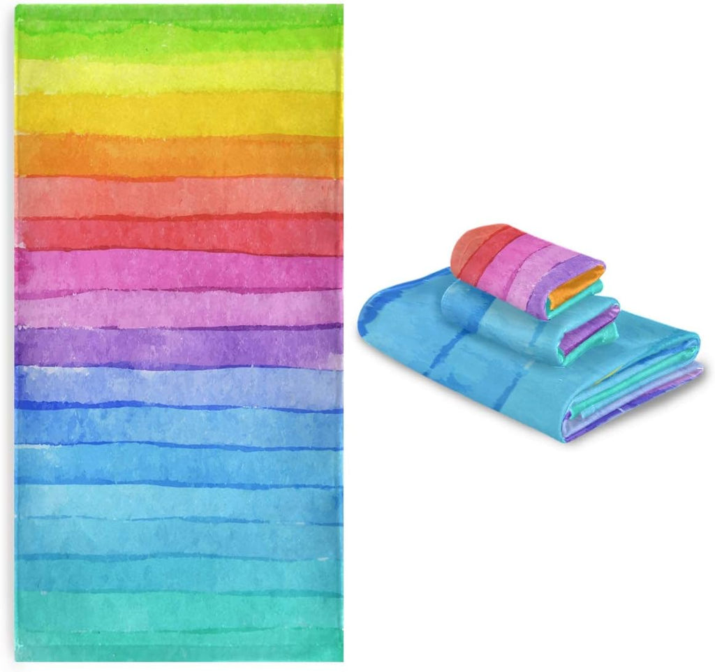 Blueangle White Blue Marble 3 Piece Bathroom Towel Set – Soft, Absorbent and Eco-Friendly – Includes 1 Bath Towel, 1 Face Towel/Washcloth, 1 Hand Towel