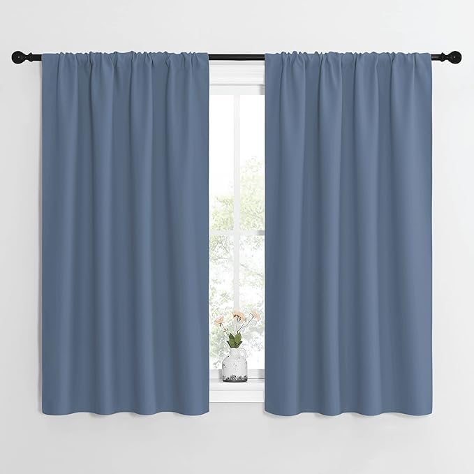 NICETOWN Kitchen Curtains, Short Blackout Curtains & Drapes, Small Window Rod by NICETOWN