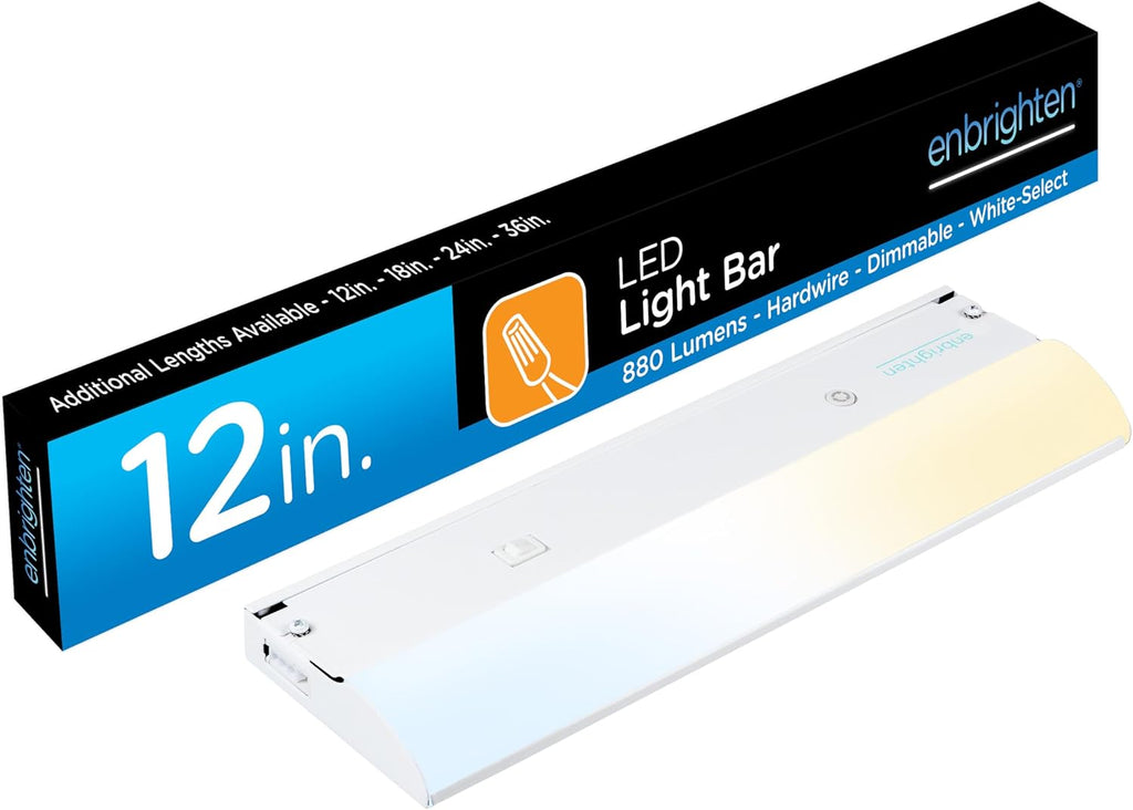 Enbrighten 12 Inch Hardwired Under Cabinet Light with 5 Color Temperatures