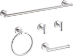 Brushed Nickel Bathroom Hardware Set 5 Piece with Towel Racks for Bathroom, SUS304 Stainless Steel Bath Towel Bar Set, 24 Inch Wall Mounted Accessories Kit…