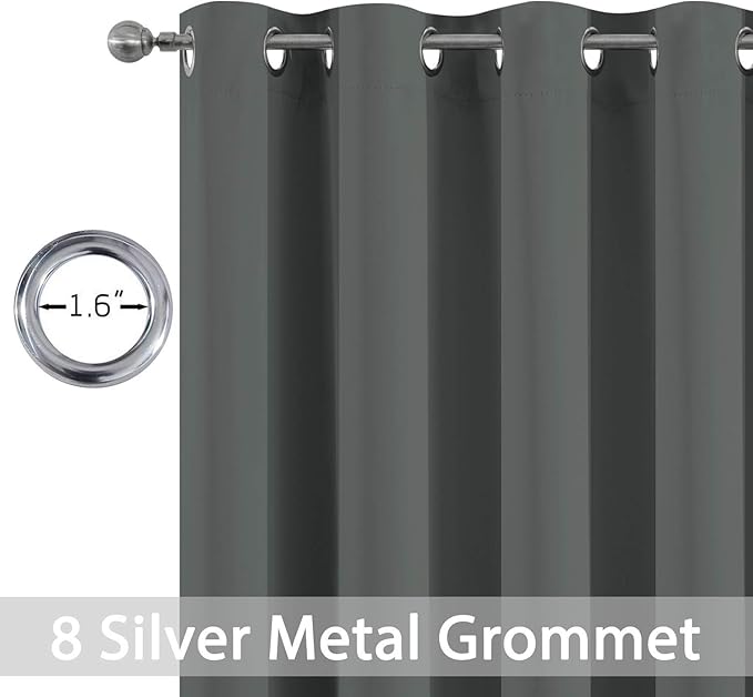Yakamok Room Darkening Grommet Window Drapes Thermal Insulated Light Blocking - Image 4