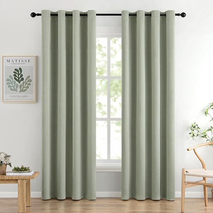 MIULEE Room Darkening Curtains Thermal Insulated Drapes Solid Window Treatment by MIULEE