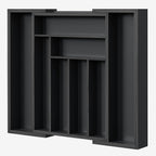 Pipishell Expandable Bamboo Silverware Drawer Organizer, Black, Large