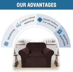 H.VERSAILTEX Stretch Velvet Armchair Cover Couch Covers 1 Cushion Chair - Image 5