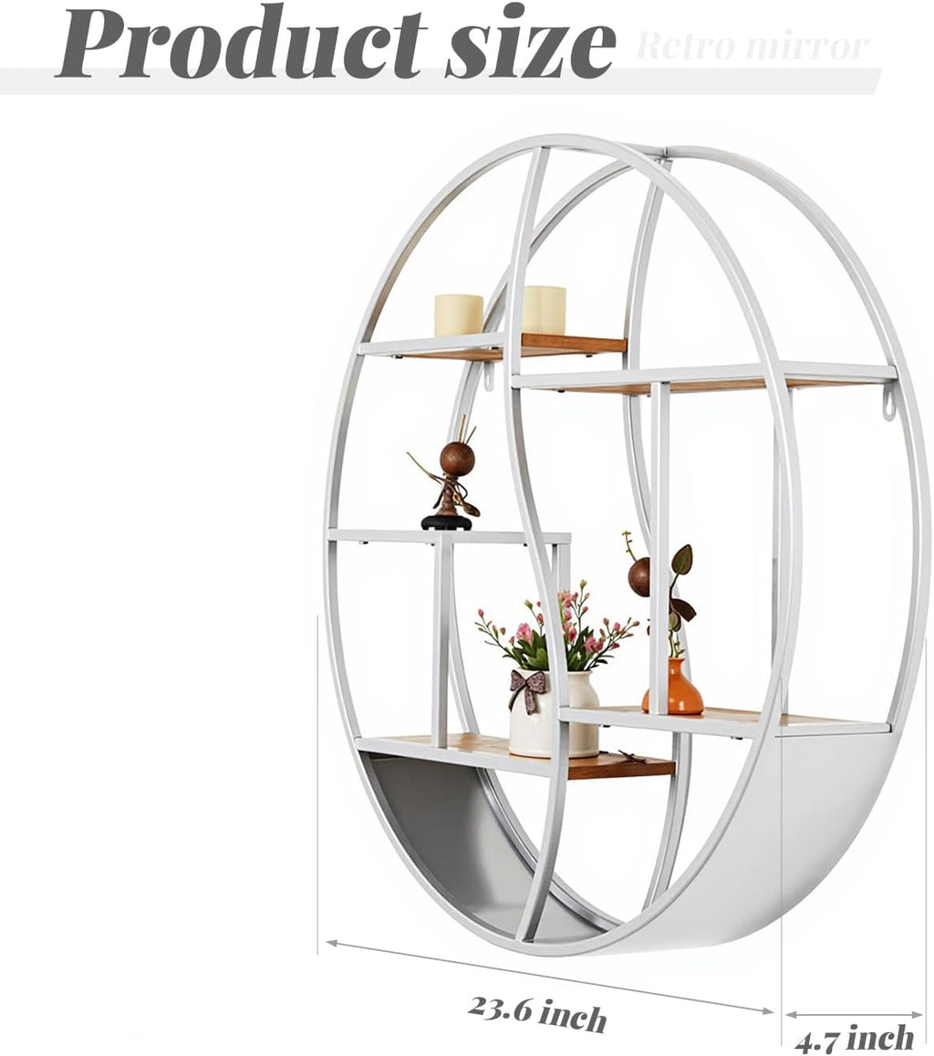 Round Wall Shelf,Decorative Circle Floating Shelves