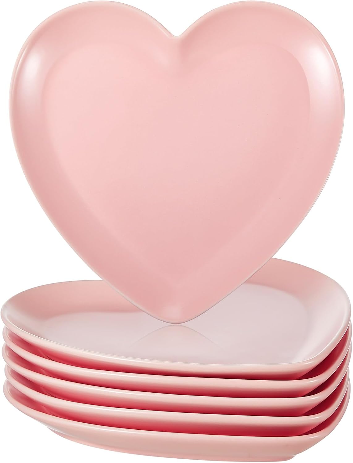 Suclain 12 Pcs Heart Shaped Plates Ceramic Plates 7.4 Inch Heart Dish Porcelain Cute Dishe for Dessert Appetizer Steak Snacks Daily Home Kitchen Party Gift(White)