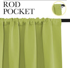 NICETOWN Window Curtains Blackout Drapes, Fresh Green, 1 Pair, 52 by 84-Inch - Image 2