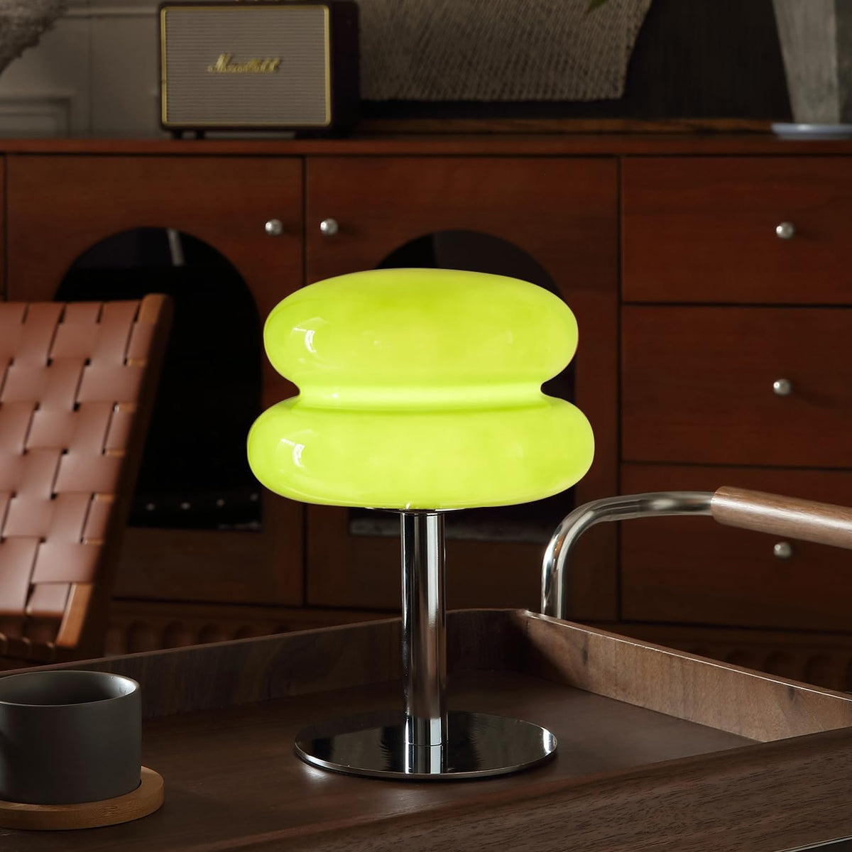 Glivpny Table Lamp Small Mushroom Lamp, Mid Century Desk Lamps (Green)