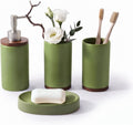 LarqeeWare Ceramic Bathroom Accessories Set 4 Pcs, Matte Bathroom Sink Set