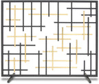 Pilgrim Home and Hearth 18332 Contemporary Summer Screen, Black with Brass Accents
