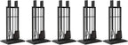 Panacea Firewood Tool Set Open Hearth Center with Fireplace Brush, Tong, Shovel, Poker, and Stand for Indoor and Outdoor Fireplaces, Black