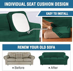 H.VERSAILTEX High Stretch Sofa Slipcover 4 Piece Cover Velvet Furniture - Image 6