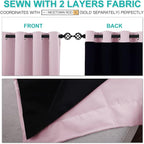 NICETOWN 100% Blackout Curtains 45 inches Long, 2 Thick Layers Completely - Image 4