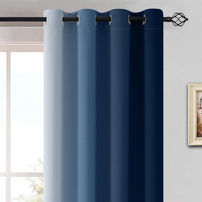 Yakamok Room Darkening Ombre Curtains, Thermal Insulated Grommet Window Drapes - Image 3