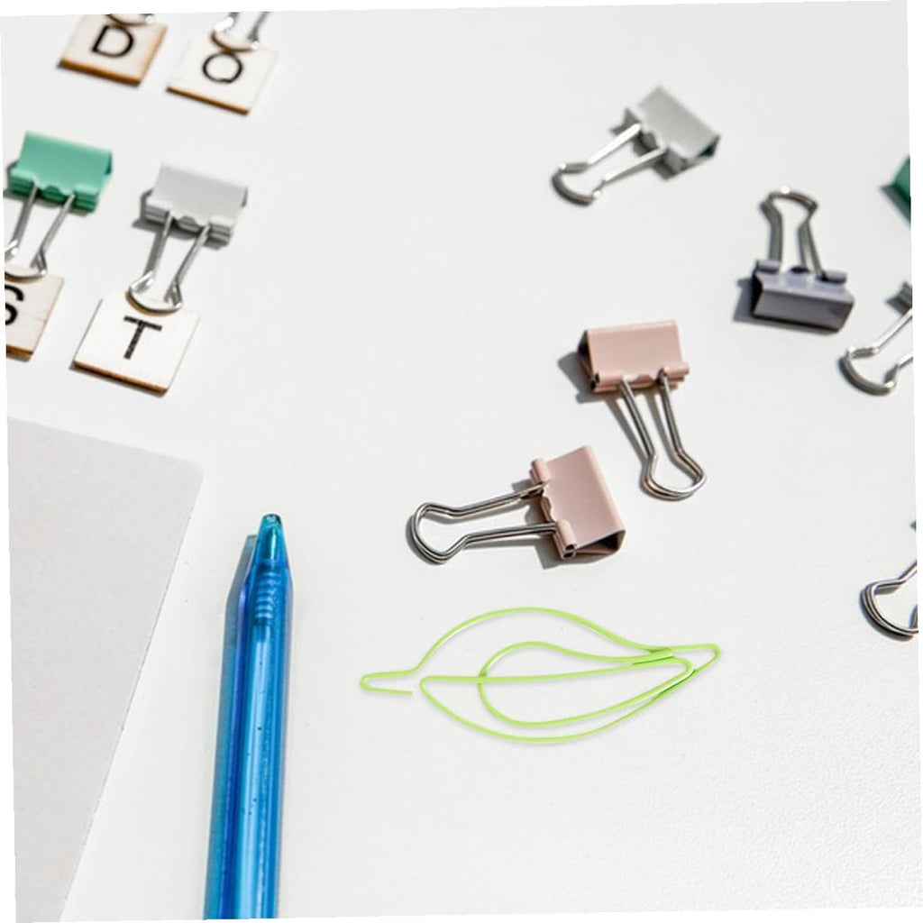 STOBOK 30Pcs Leaf Shaped Paper Clips Decorative Clips for Office School Document Organization Metal Paperclips for Files and Notebooks