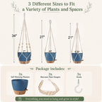 3 Set Self Watering Hanging Planter for Indoor Plants Macrame Plant Hangers