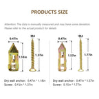 Self-Drilling Drywall Anchors,Heavy Duty Drywall Anchors and Screws kit,Door Hinge Repair Tool,Dry Wall Anchors for Fixing wall Decor, Furniture,Statues,Photo Frames (1.18IN,100Pcs)