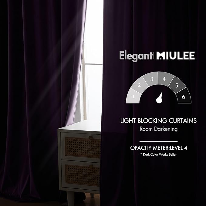 MIULEE Purple Velvet Curtains 90 inches - Image 5