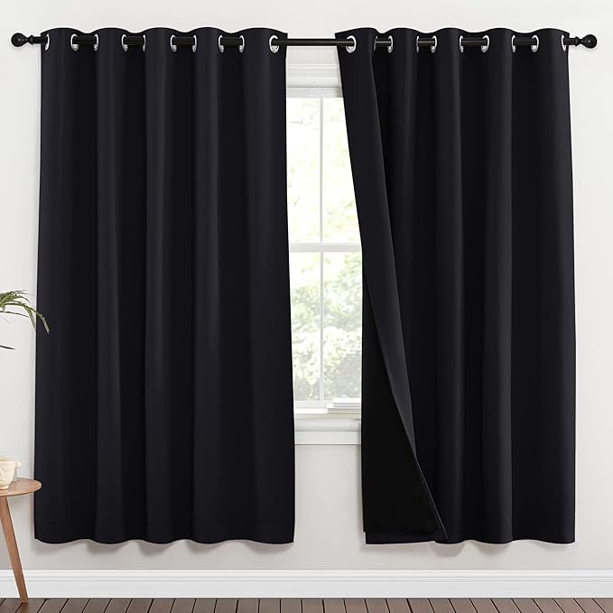NICETOWN 100% Blackout Window Curtain Panels, Full Light Blocking Drapes - Image 2