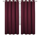 LEMOMO Blackout Curtains 66 x 72 Inch Long Burgundy Red Curtains Set of 2 - Image 2