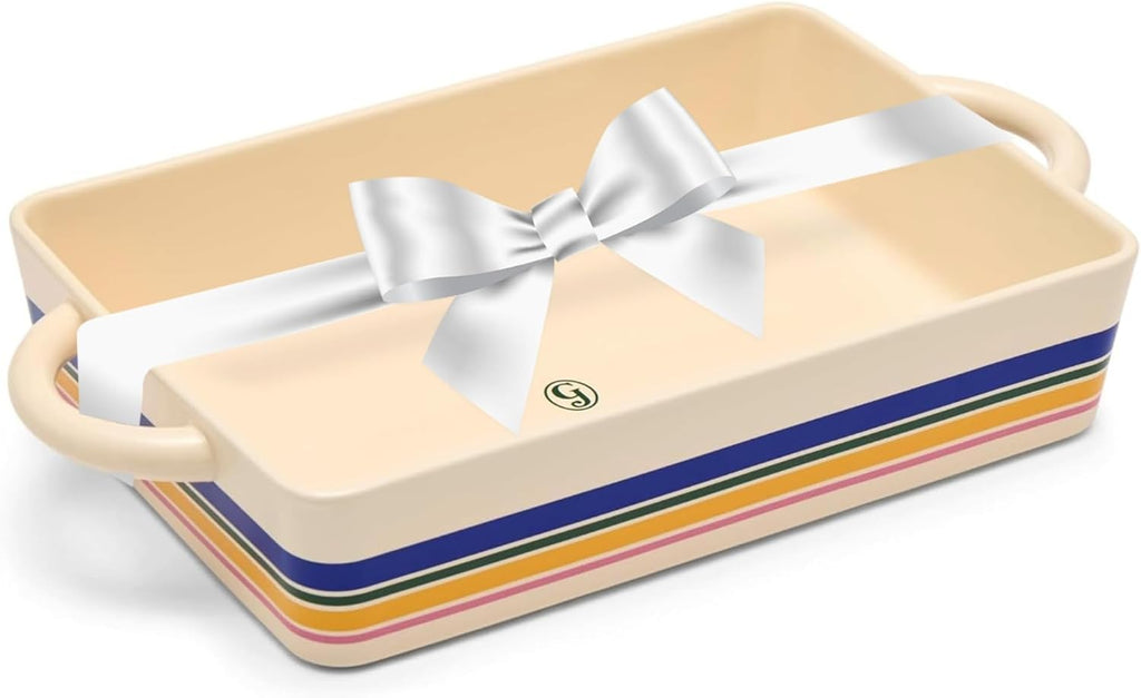 Great Jones 9"x13" Ceramic Casserole Dish, Oven-Safe to 500°F (Striped)