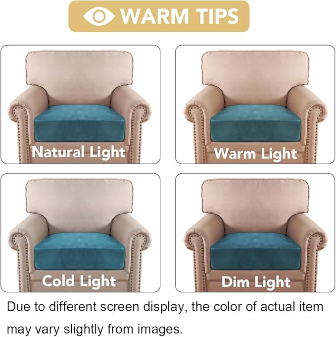 H.VERSAILTEX Velvet Stretch Couch Cushion Cover Plush Cushion Slipcover - Image 6