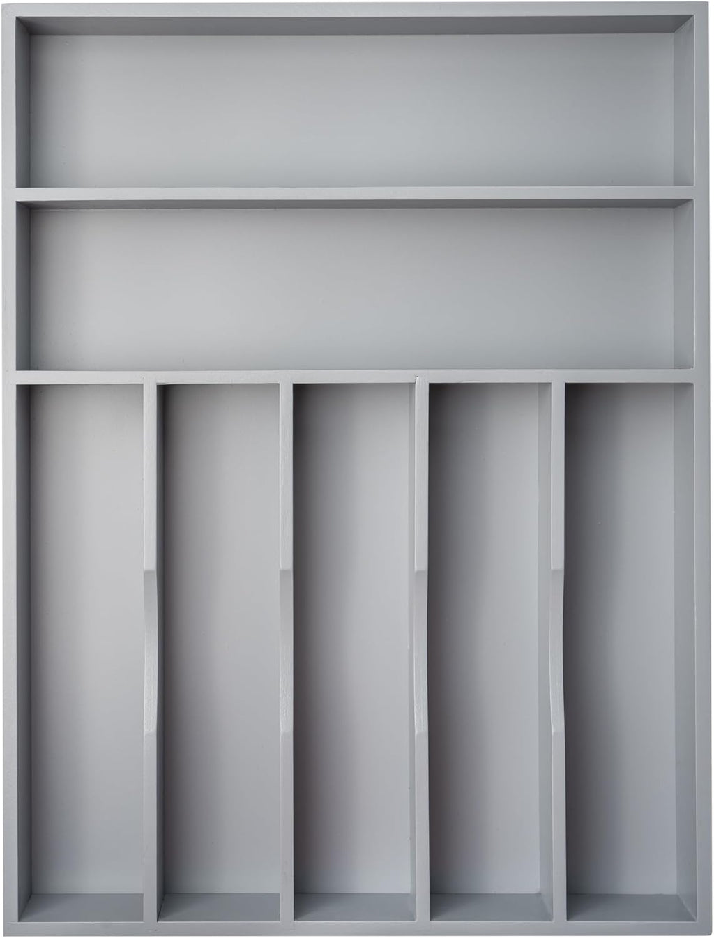 Besilord Silverware Organizer Kitchen Drawer Organizer Utensil Organizer Acacia Silverware Holder Cutlery Organizer in Drawer Flatware Organizer Tray(5 slots, Acacia