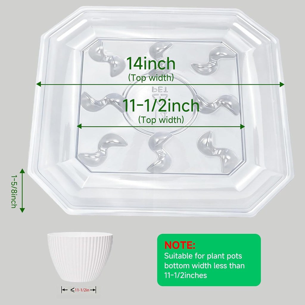 Plastic Plant Saucer, 6 Pack, Square, (14x14)