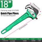 LAOA 18 inch Quick Adjust Pipe Wrench, Heavy Duty Aluminum Handle Plumbing Tool with Three-Sided Grip Teeth, Ratcheting Pipe Wrench for Plumbers, HVAC, Pipe Repair and Home Maintenance