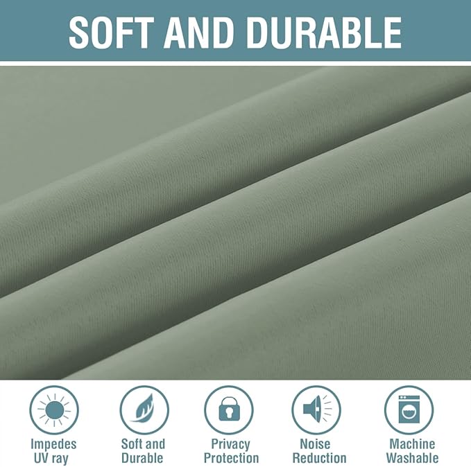H.VERSAILTEX Blackout Patio Curtains 100 x 96 Inches - Image 4