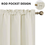 DWCN Light Beige Short Room Darkening Curtains - Image 3
