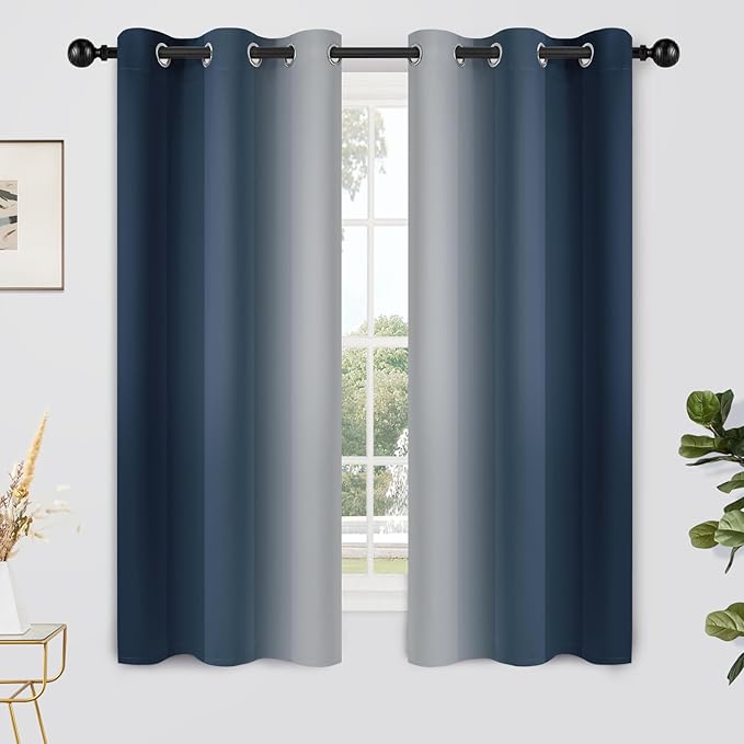 Yakamok Room Darkening Ombre Curtains 63 Inch Length, Light Blocking Grommet by Yakamok